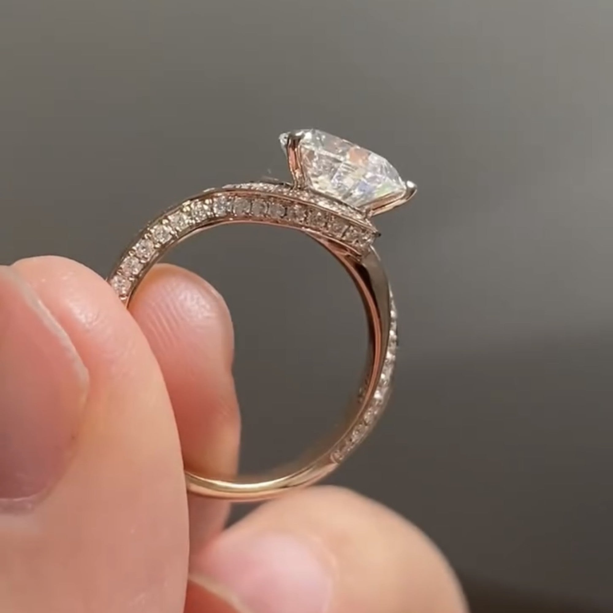 Pear Moissanite Engagement Ring Unique Style Wedding Ring