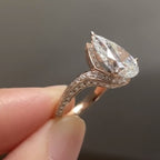 Pear Moissanite Engagement Ring Unique Style Wedding Ring