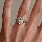 Bezel Set Old Mine Elongated Cushion Lab Grown Engagement Rings Wedding Ring Antique Diamond Ring