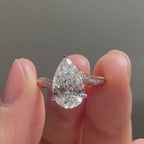 Pear Moissanite Engagement Ring Unique Style Wedding Ring