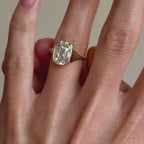 Bezel Set Old Mine Elongated Cushion Lab Grown Engagement Rings Wedding Ring Antique Diamond Ring